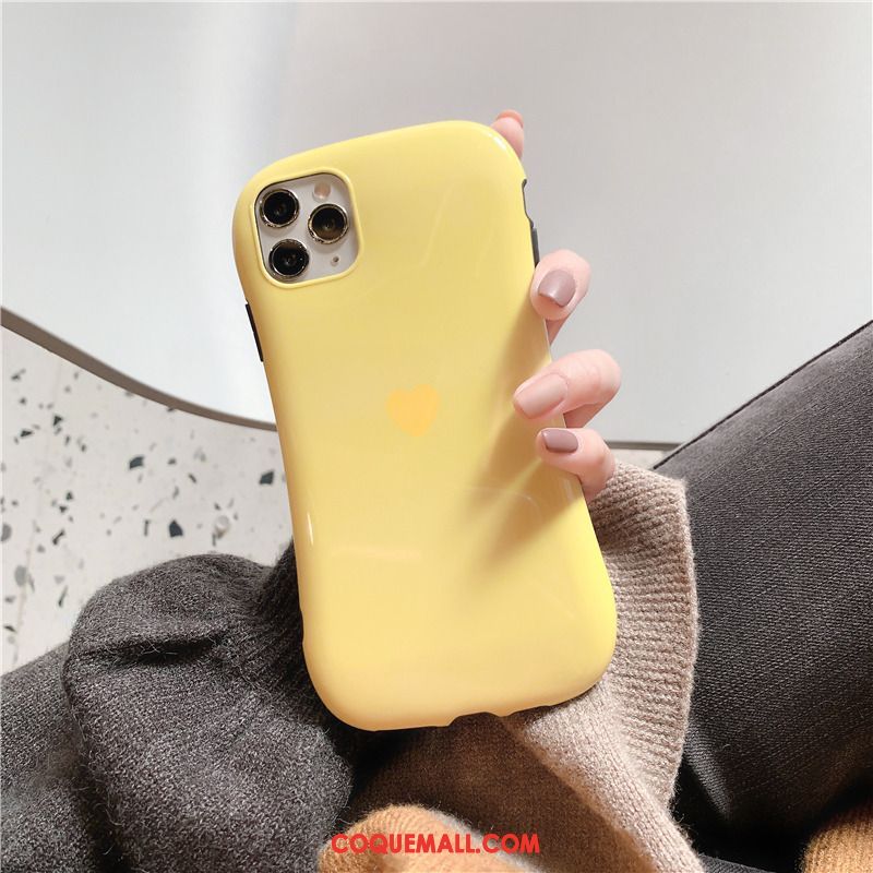 Étui iPhone 11 Pro Max Simple Jaune Amour, Coque iPhone 11 Pro Max Vin Rouge Petit