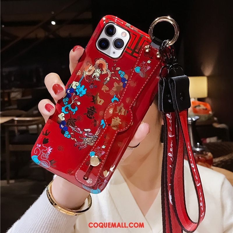 Étui iPhone 11 Pro Max Style Chinois Luxe Téléphone Portable, Coque iPhone 11 Pro Max Vintage Rouge