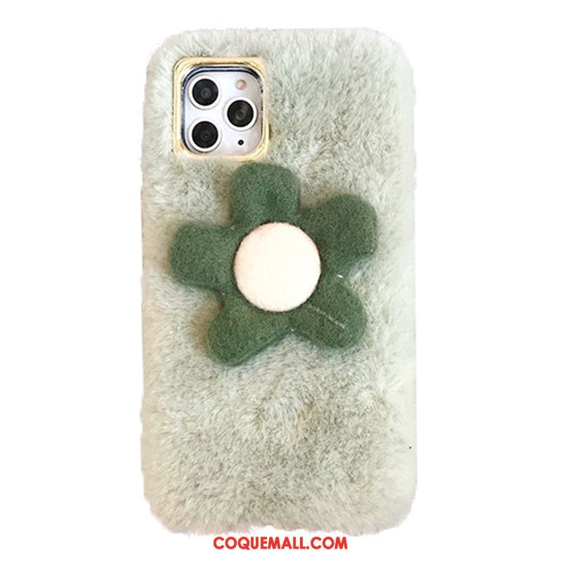 Étui iPhone 11 Pro Max Téléphone Portable Vert Velours, Coque iPhone 11 Pro Max Protection Peluche