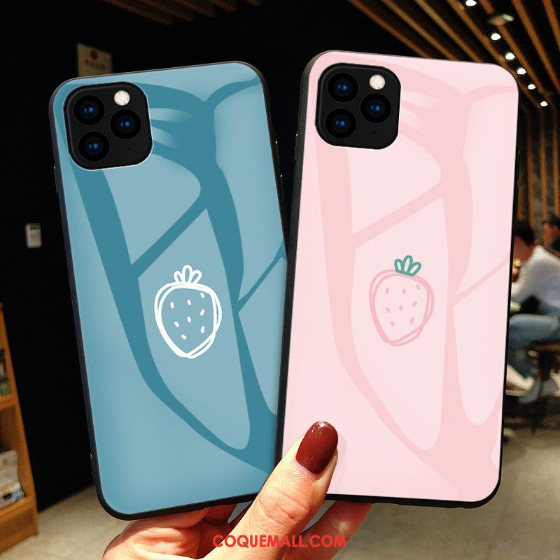 Étui iPhone 11 Pro Net Rouge Rose Frais, Coque iPhone 11 Pro Verre Simple