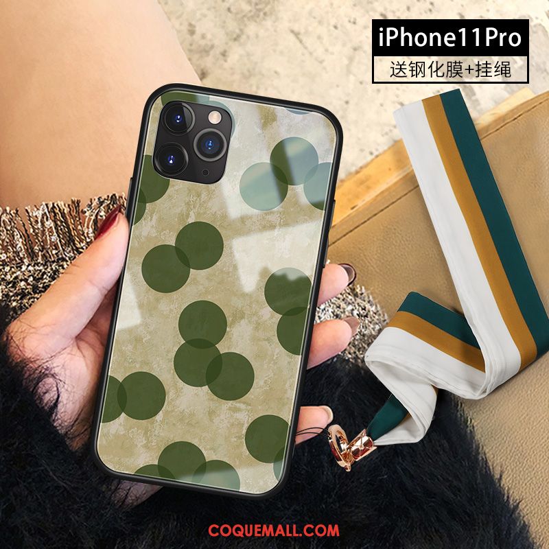 Étui iPhone 11 Pro Nouveau Vert Tout Compris, Coque iPhone 11 Pro Point D'onde Marque De Tendance