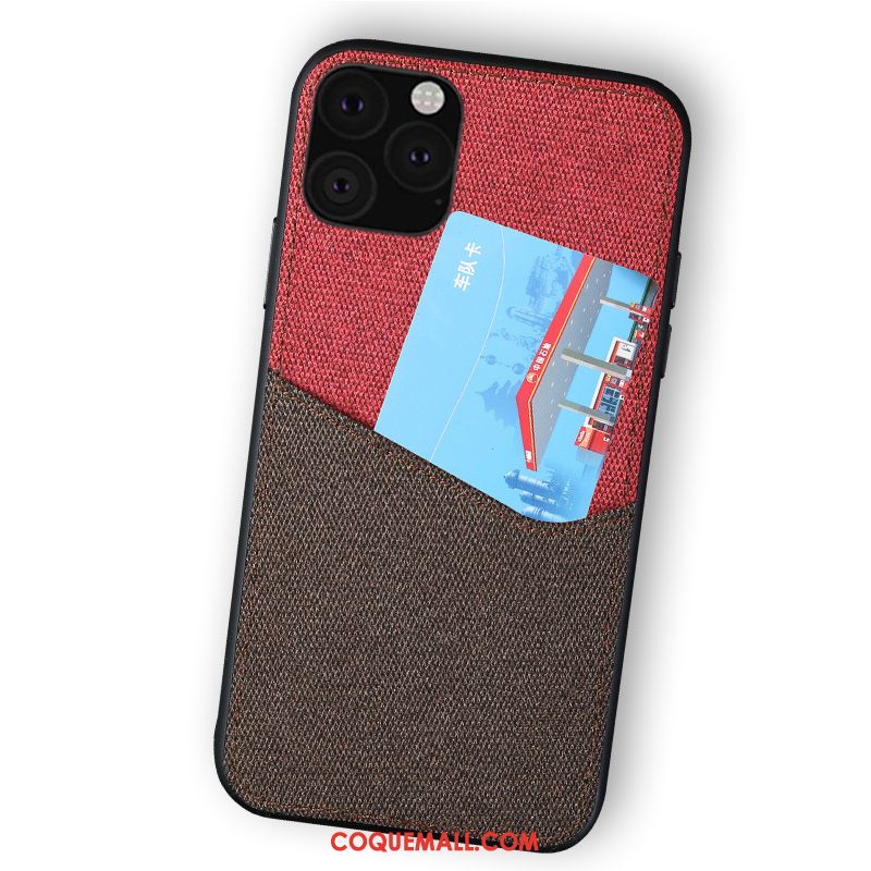 Étui iPhone 11 Pro Tissu Modèle Fleurie Marque De Tendance, Coque iPhone 11 Pro Rouge Carte