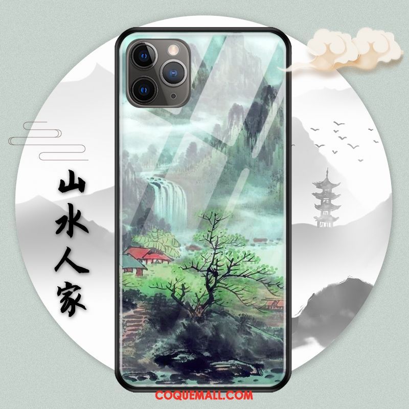 Étui iPhone 11 Pro Vintage Fluide Doux Personnalité, Coque iPhone 11 Pro Marque De Tendance Style Chinois