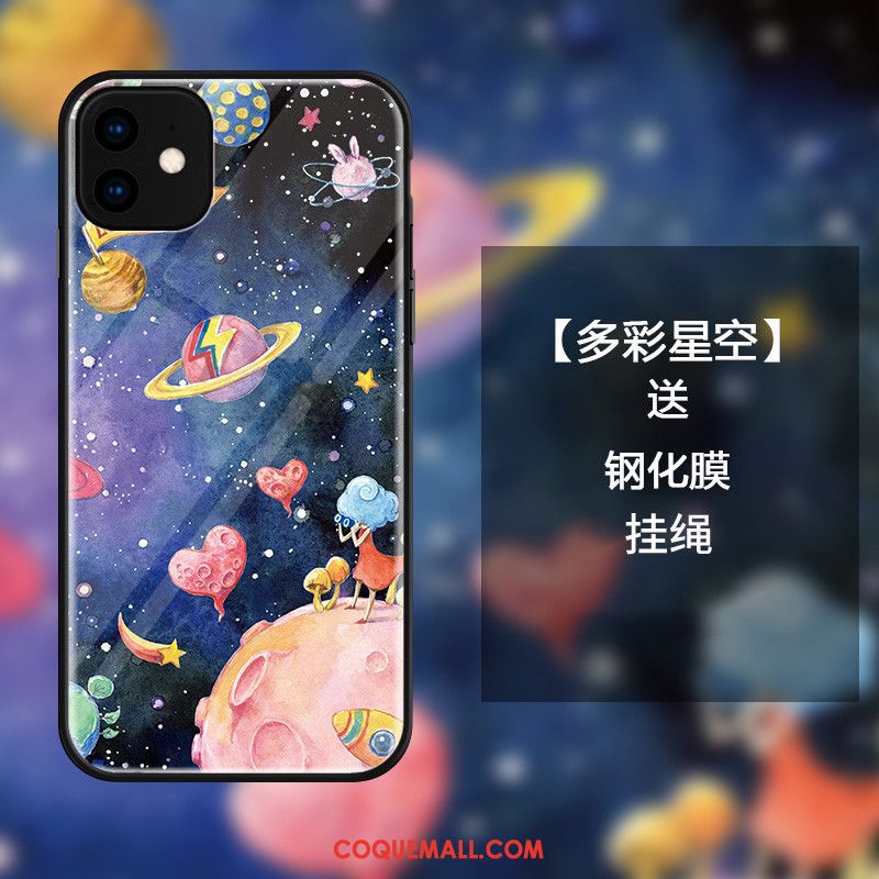 Étui iPhone 11 Protection Dessin Animé Charmant, Coque iPhone 11 Bleu Ciel Étoilé