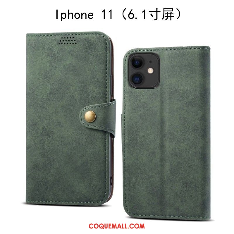 Étui iPhone 11 Protection Vert Téléphone Portable, Coque iPhone 11 Fluide Doux Incassable