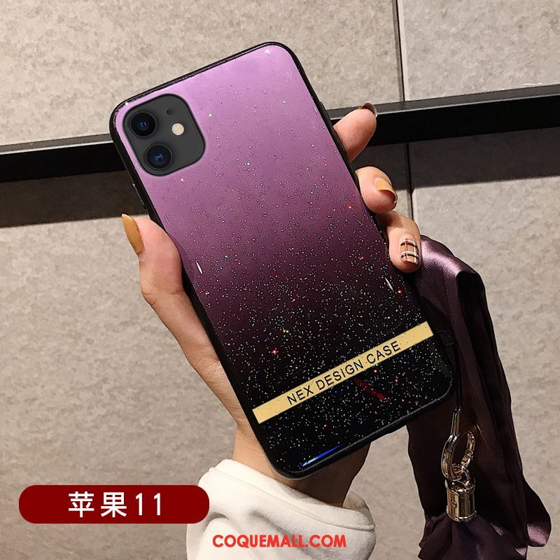 Étui iPhone 11 Téléphone Portable Violet Protection, Coque iPhone 11 Ornements Suspendus En Silicone