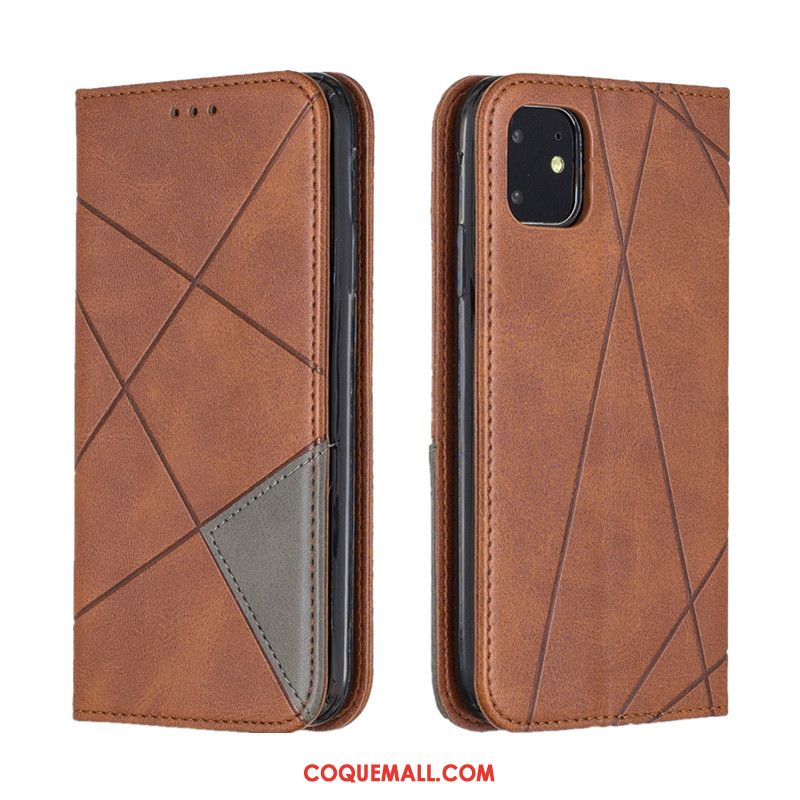 Étui iPhone 12 En Cuir Protection Tout Compris, Coque iPhone 12 Portefeuille Téléphone Portable Braun