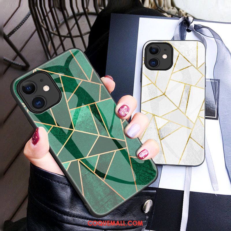 Étui iPhone 12 Mini Incassable Motif Mode, Coque iPhone 12 Mini Vert Simple