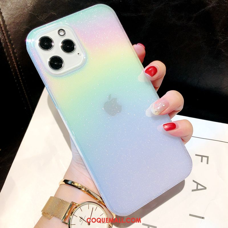 Étui iPhone 12 Mini Transparent Difficile Modèle Fleurie, Coque iPhone 12 Mini Incassable Bleu