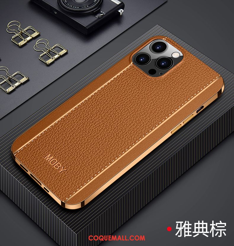 Étui iPhone 12 Pro Max Luxe Créatif Marque De Tendance, Coque iPhone 12 Pro Max Qualité Nouveau Braun