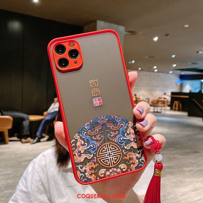 Étui iPhone 12 Pro Tout Compris Rouge Style Chinois, Coque iPhone 12 Pro Tendance Créatif