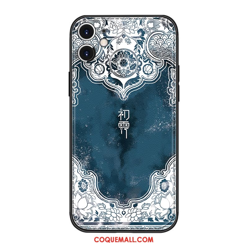 Étui iPhone 12 Vent Personnalité Incassable, Coque iPhone 12 Tout Compris Bleu