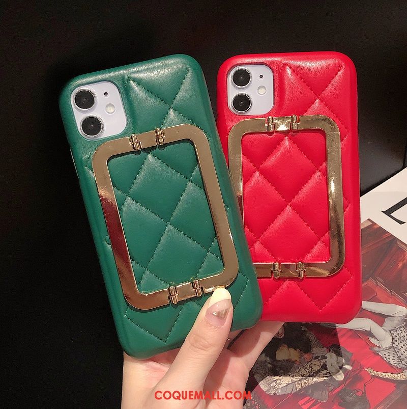 Étui iPhone 12 Vert Créatif Métal, Coque iPhone 12 Marque De Tendance Personnalité