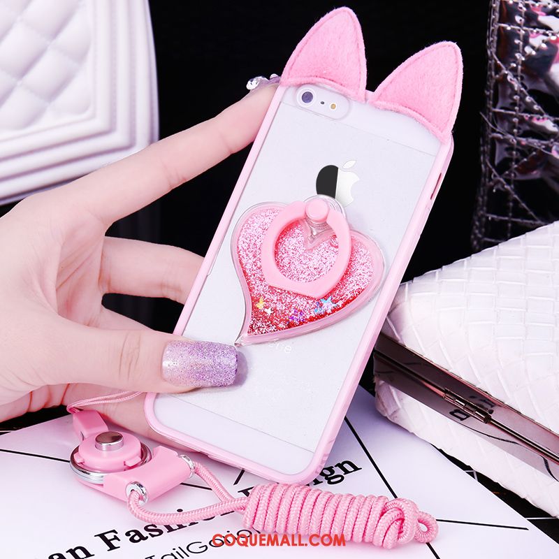 Étui iPhone 5 / 5s Fluide Doux Téléphone Portable Rose, Coque iPhone 5 / 5s Pompon