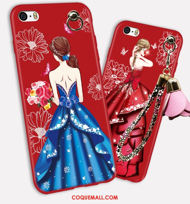 Étui iPhone 5 / 5s Tendance Fluide Doux Tout Compris, Coque iPhone 5 / 5s Téléphone Portable Rouge