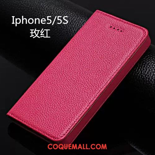Étui iPhone 5 / 5s Très Mince Protection Clamshell, Coque iPhone 5 / 5s Étui En Cuir Téléphone Portable
