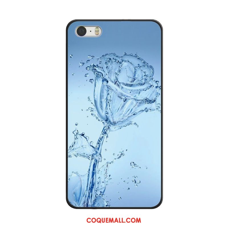 Étui iPhone 5 / 5s Téléphone Portable Bleu Fluide Doux, Coque iPhone 5 / 5s Dessin Animé Incassable