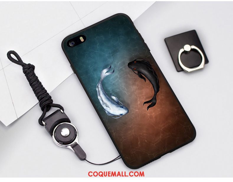 Étui iPhone 5 / 5s Vert Tout Compris Fluide Doux, Coque iPhone 5 / 5s Téléphone Portable Noir