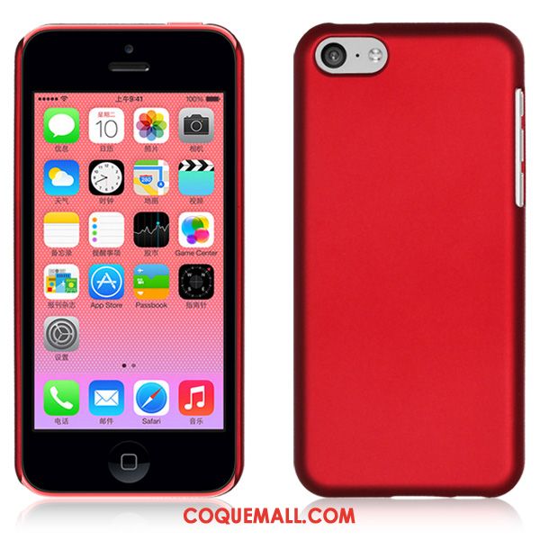 Étui iPhone 5c Délavé En Daim Protection Rouge, Coque iPhone 5c Téléphone Portable Simple