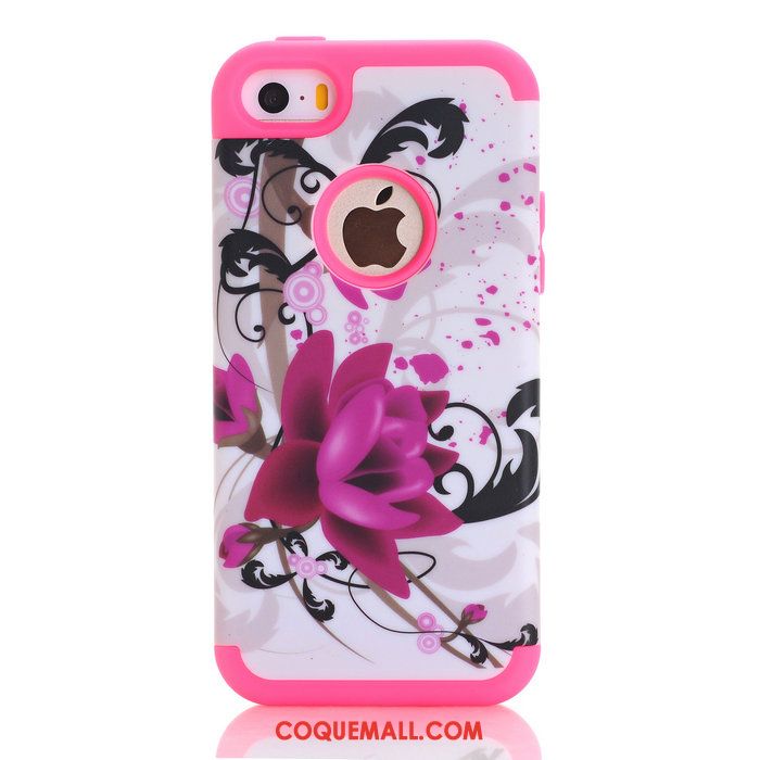 Étui iPhone 5c Nouveau Silicone Jupe Double, Coque iPhone 5c Rose Téléphone Portable