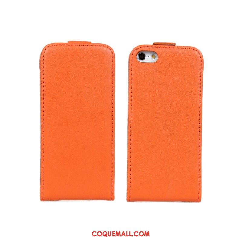 Étui iPhone 5c Protection Téléphone Portable Rouge, Coque iPhone 5c Étui En Cuir Orange