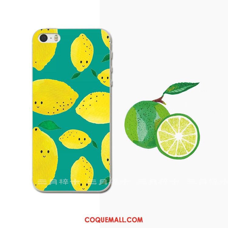 Étui iPhone 5c Silicone Fluide Doux Citron, Coque iPhone 5c Ornements Suspendus Protection