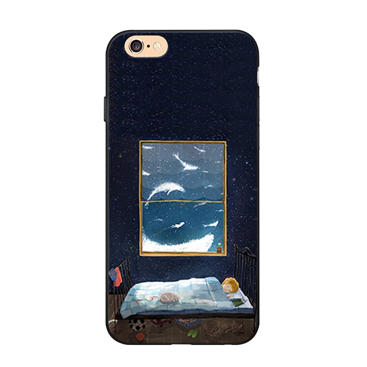 Étui iPhone 6 / 6s Ciel Étoilé Bordure Fluide Doux, Coque iPhone 6 / 6s Bleu Téléphone Portable