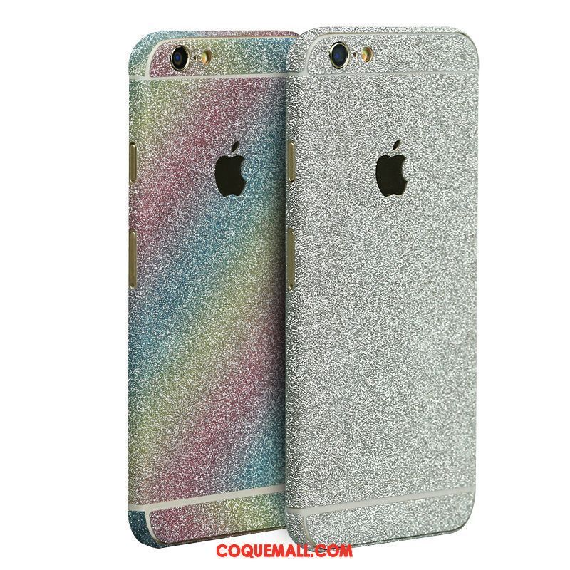 Étui iPhone 6 / 6s Membrane Délavé En Daim Argent, Coque iPhone 6 / 6s Téléphone Portable Couleur