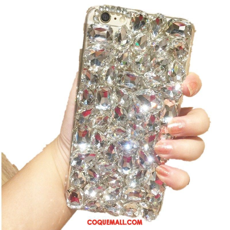 Étui iPhone 6 / 6s Plus Argent Luxe Incruster Strass, Coque iPhone 6 / 6s Plus Nouveau Fluide Doux