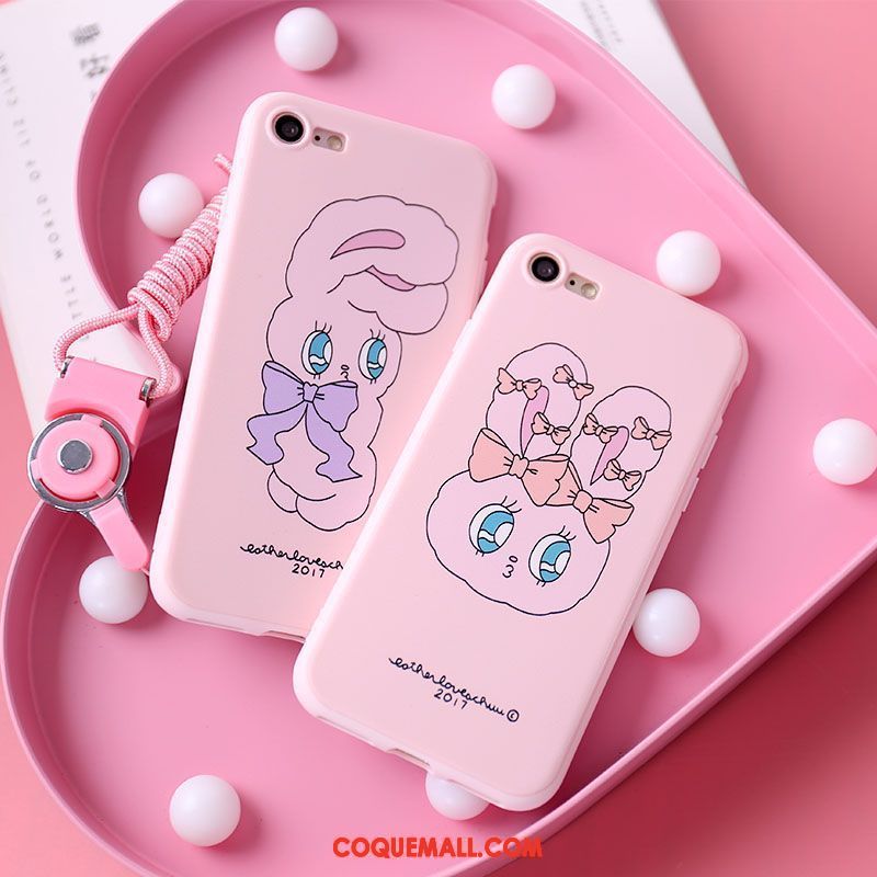 Étui iPhone 6 / 6s Plus Gaufrage Silicone Ornements Suspendus, Coque iPhone 6 / 6s Plus Rose Téléphone Portable