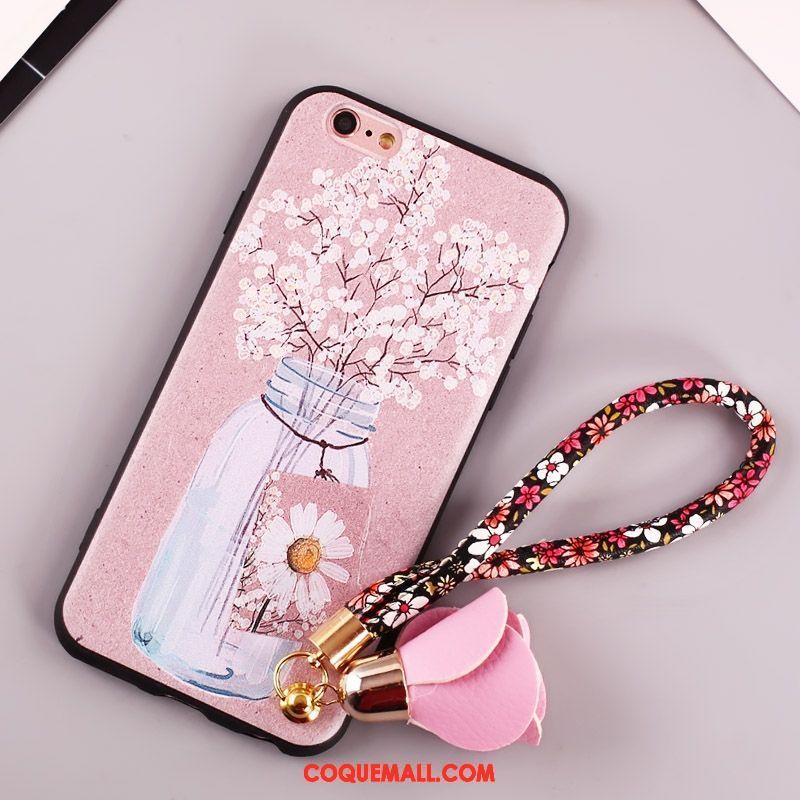 Étui iPhone 6 / 6s Plus Rose Téléphone Portable Fleurs, Coque iPhone 6 / 6s Plus