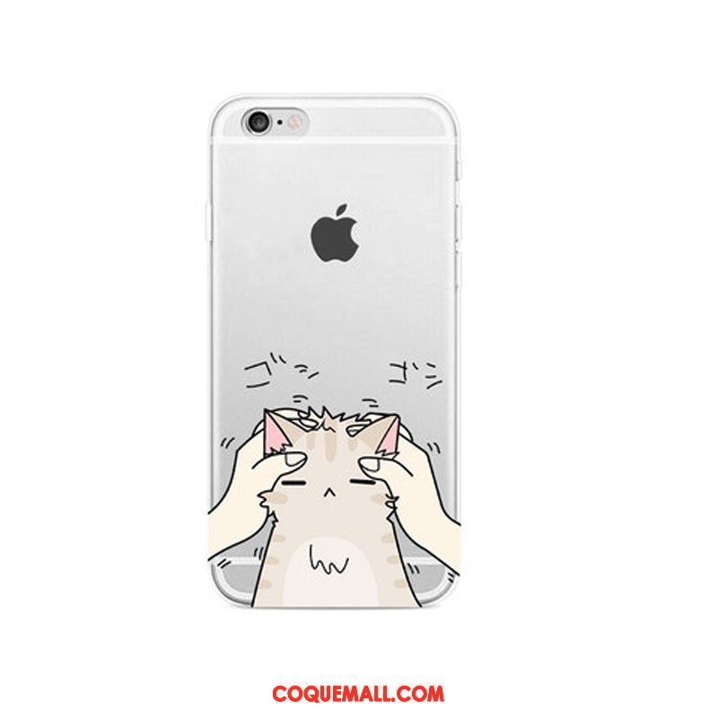 Étui iPhone 6 / 6s Plus Transparent Protection Incassable, Coque iPhone 6 / 6s Plus Dessin Animé Téléphone Portable Beige