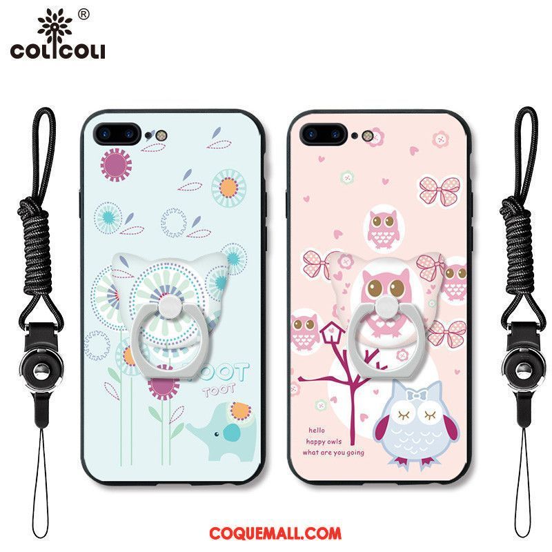 Étui iPhone 7 Gaufrage Support Ornements Suspendus, Coque iPhone 7 Téléphone Portable Rose