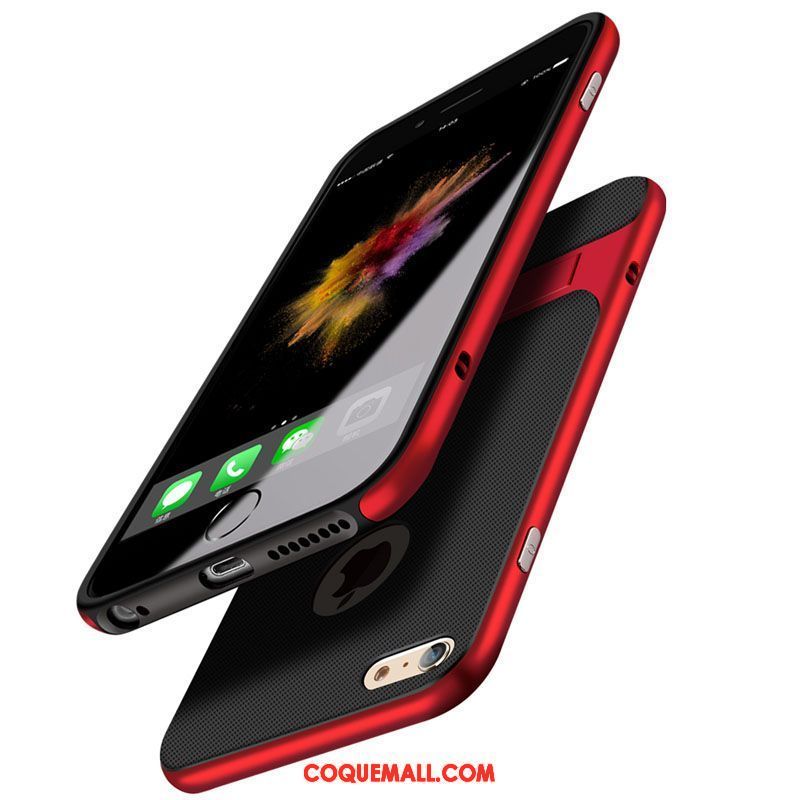 Étui iPhone 7 Simple Support Invisible, Coque iPhone 7 Délavé En Daim Rouge