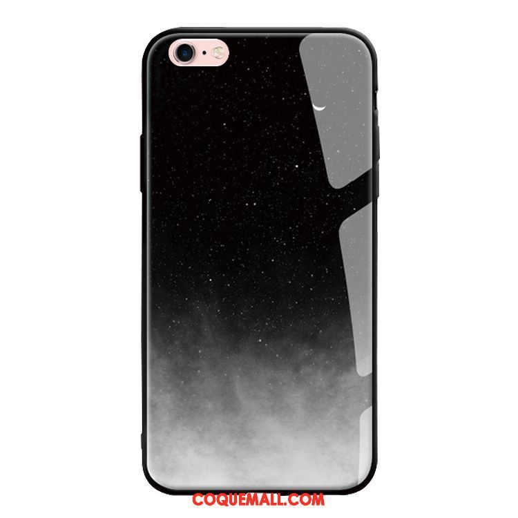 Étui iPhone 7 Verre Trempé Clair Noir, Coque iPhone 7 Vent Europe