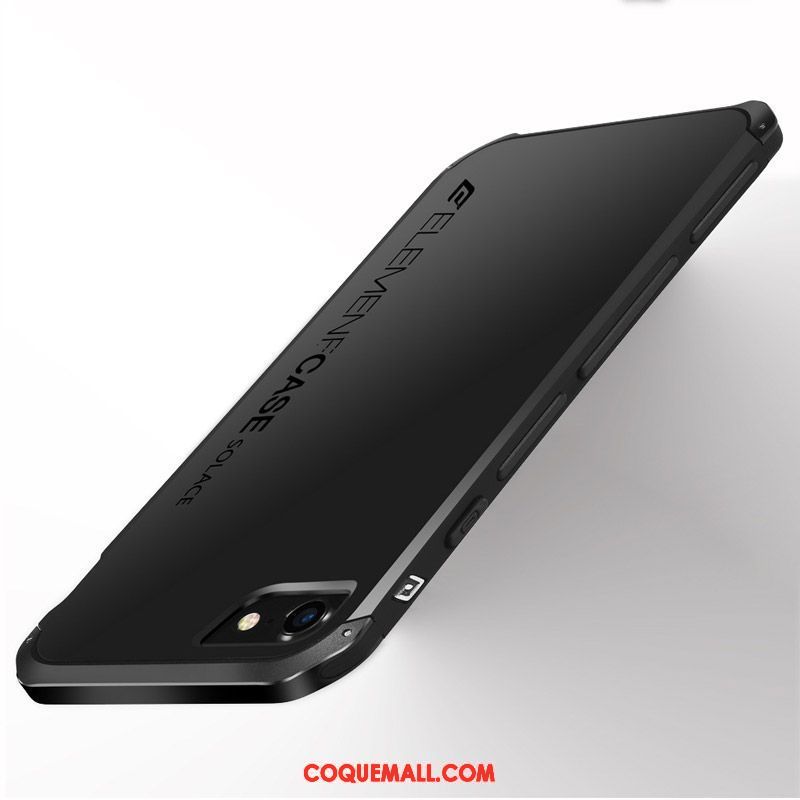 Étui iPhone 8 Border Incassable Métal, Coque iPhone 8 Noir Tendance