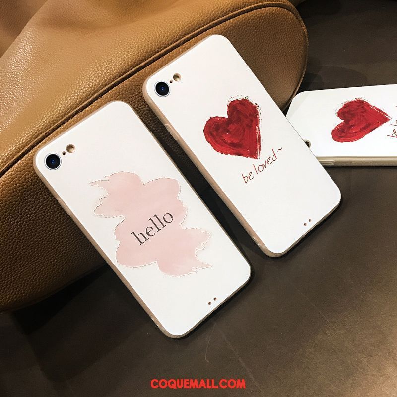 Étui iPhone 8 Incassable Créatif Délavé En Daim, Coque iPhone 8 Blanc Tout Compris