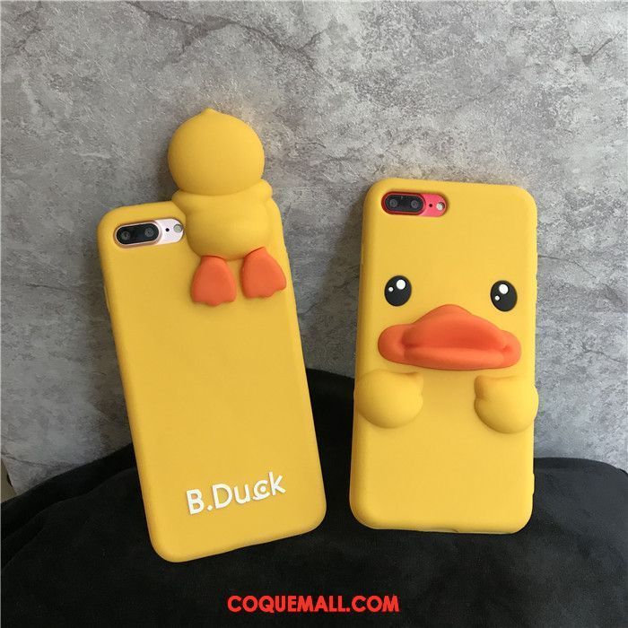 Étui iPhone 8 Plus Canard Silicone Jaune, Coque iPhone 8 Plus Incassable Protection