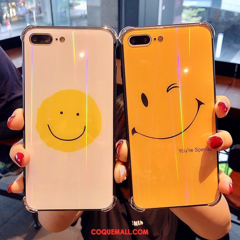 Étui iPhone 8 Plus Charmant Verre Souriant, Coque iPhone 8 Plus Téléphone Portable Tout Compris