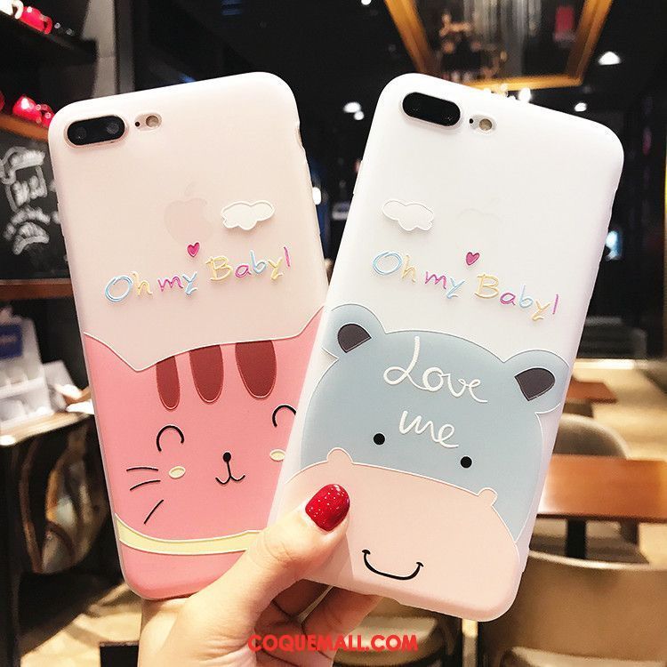 Étui iPhone 8 Plus Tout Compris Dessin Animé Fluide Doux, Coque iPhone 8 Plus Très Mince Gris