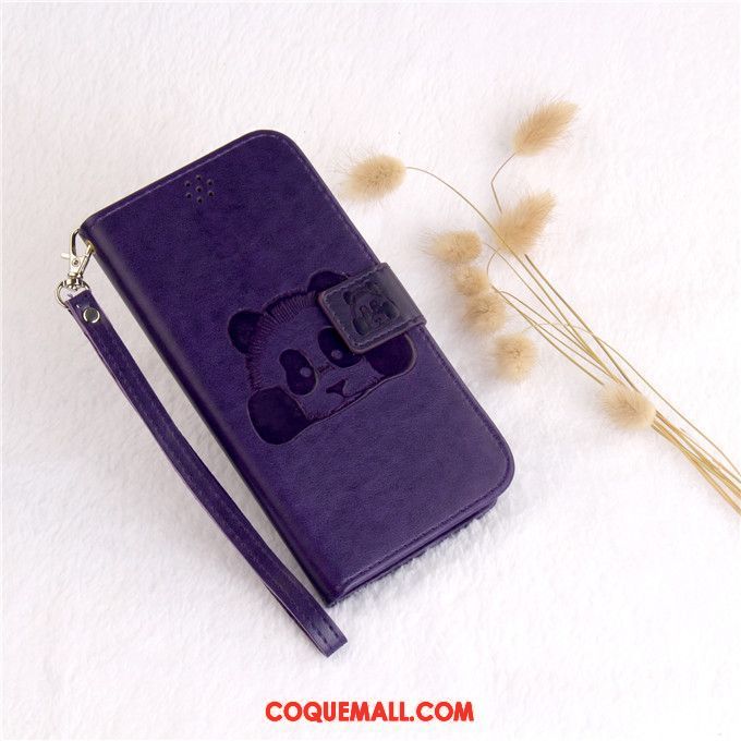 Étui iPhone 8 Plus Étui En Cuir Protection Incassable, Coque iPhone 8 Plus Téléphone Portable Violet