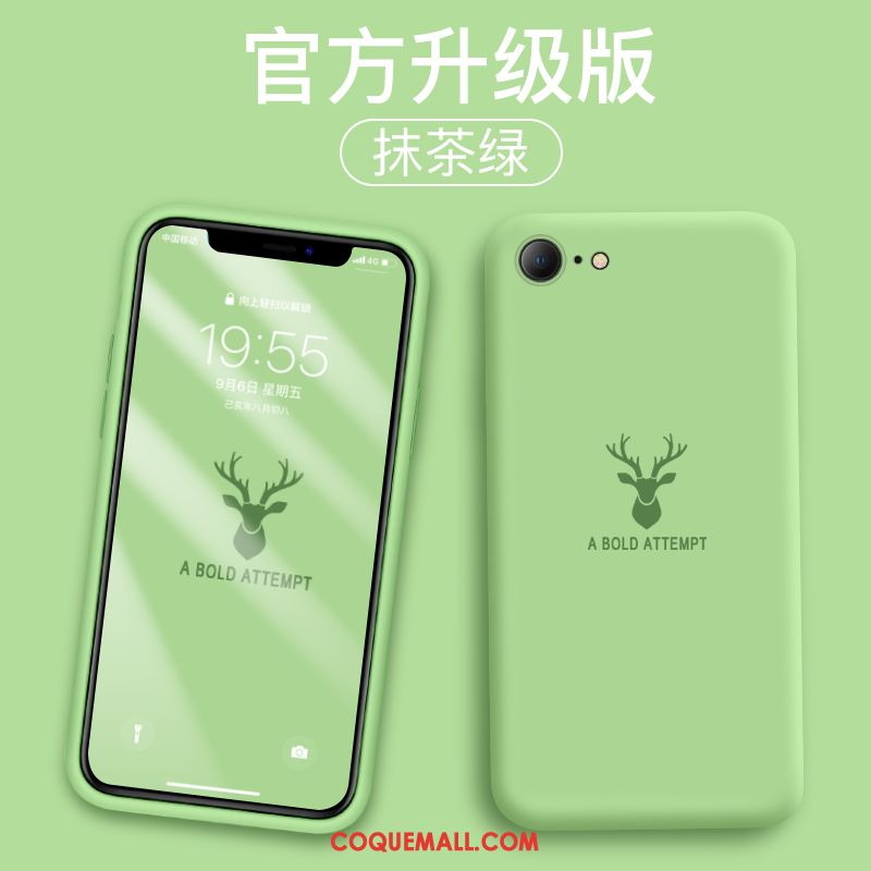 Étui iPhone Se 2020 Cerf Dessin Animé Vert, Coque iPhone Se 2020 Tout Compris Nouveau