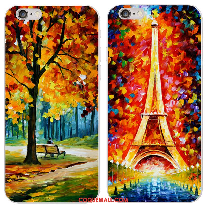 Étui iPhone Se 2020 Téléphone Portable Silicone Peinture À L'huile, Coque iPhone Se 2020 Protection Sac