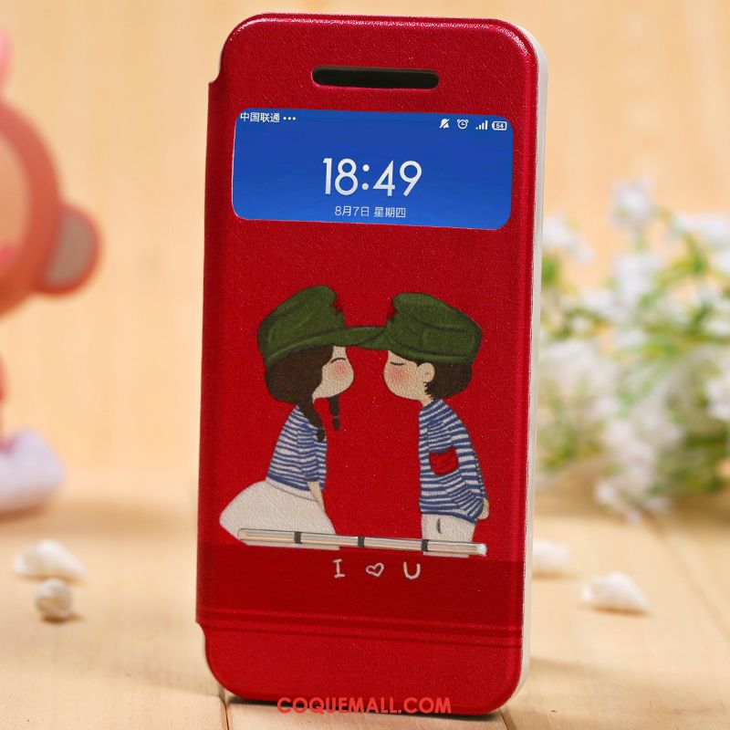 Étui iPhone Se Clair Incassable Rouge, Coque iPhone Se Dessin Animé Protection