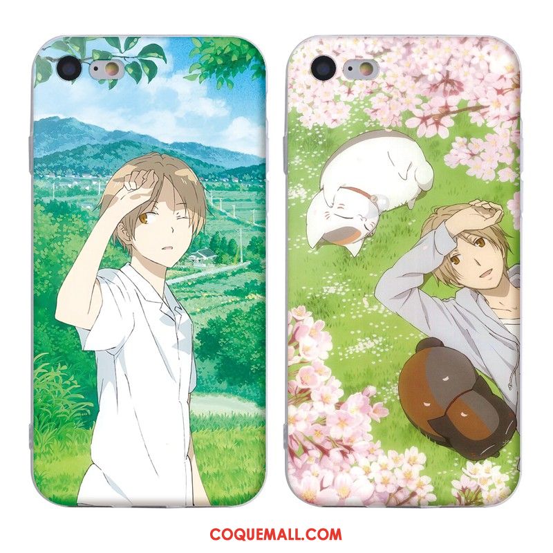 Étui iPhone Se Dessin Animé Vert Silicone, Coque iPhone Se Fluide Doux Téléphone Portable