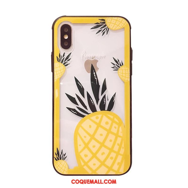 Étui iPhone X Amoureux Verre Jaune, Coque iPhone X Tendance Téléphone Portable