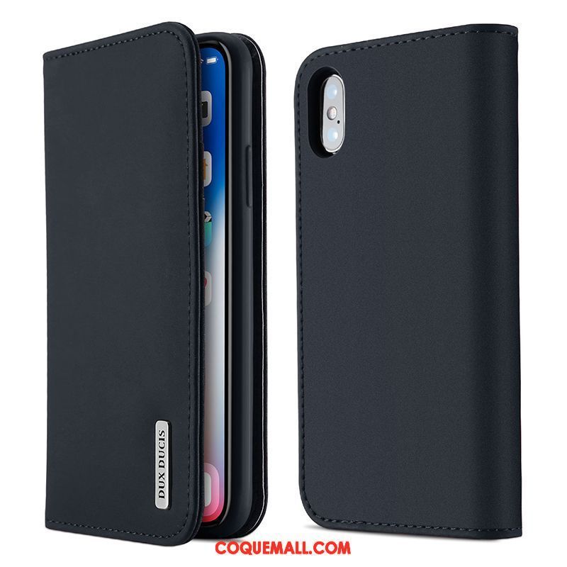 Étui iPhone X Incassable Noir Sac Carte, Coque iPhone X Cuir Protection