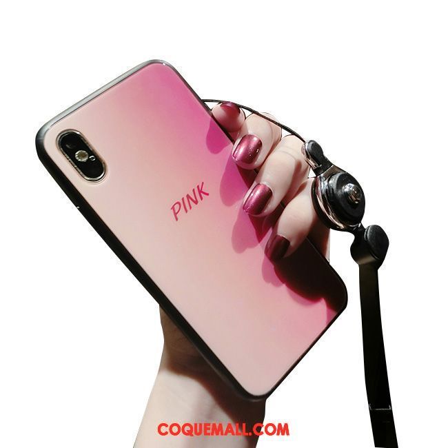 Étui iPhone X Ornements Suspendus Rose Frais, Coque iPhone X Silicone Tendance