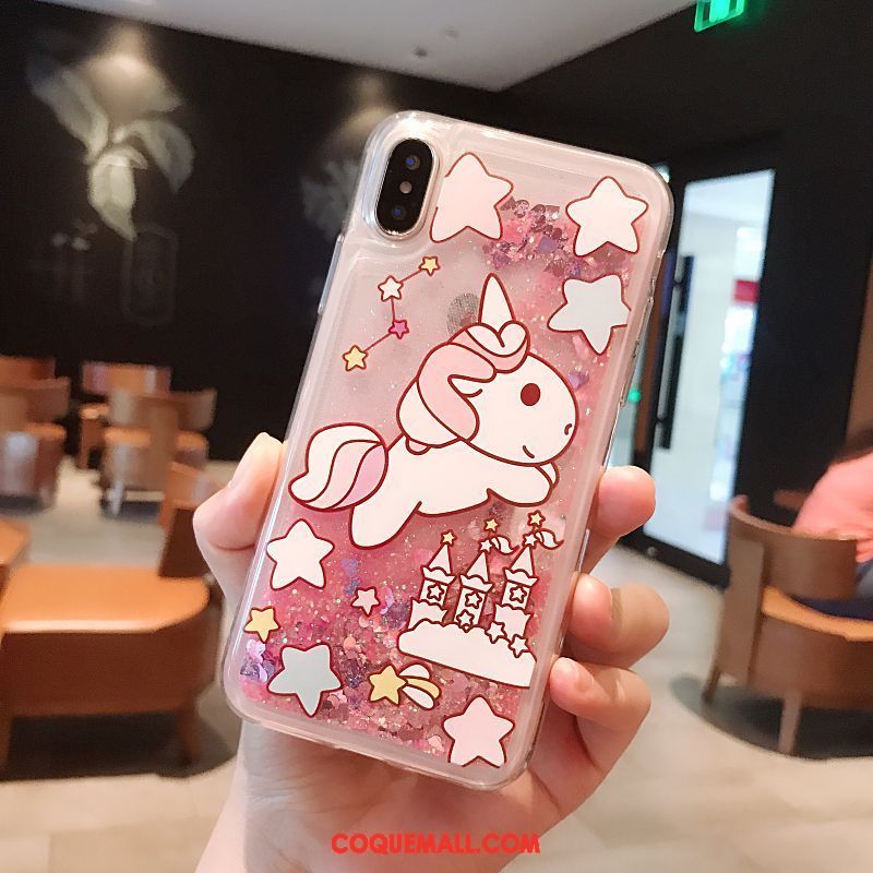 Étui iPhone X Quicksand Silicone Dessin Animé, Coque iPhone X Créatif Téléphone Portable