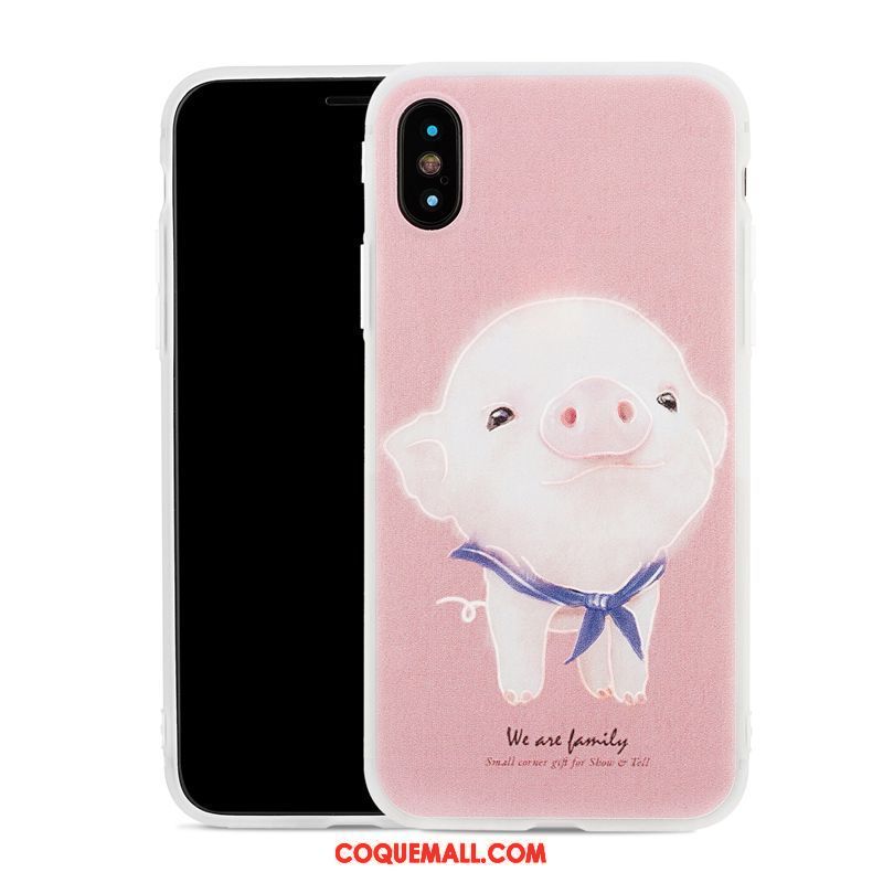 Étui iPhone X Tout Compris Charmant Silicone, Coque iPhone X Rose Incassable